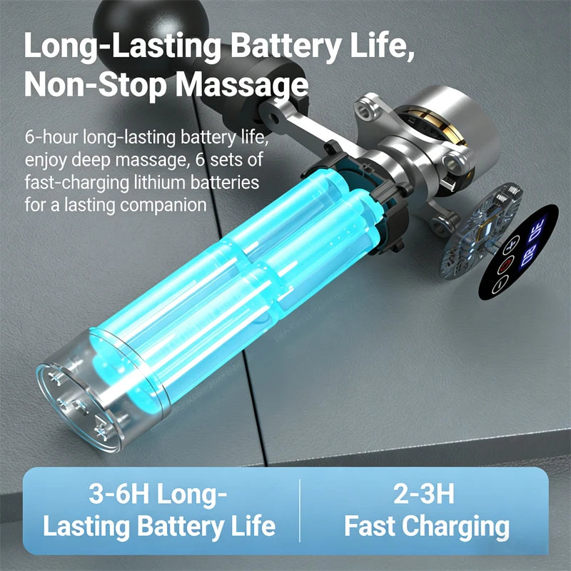 Deep Muscle Fascia Gun Electric Impact Massage Gun For Body,Neck,Back and Legs,Muscle Relaxation Massager Touch Screen 30 Levels