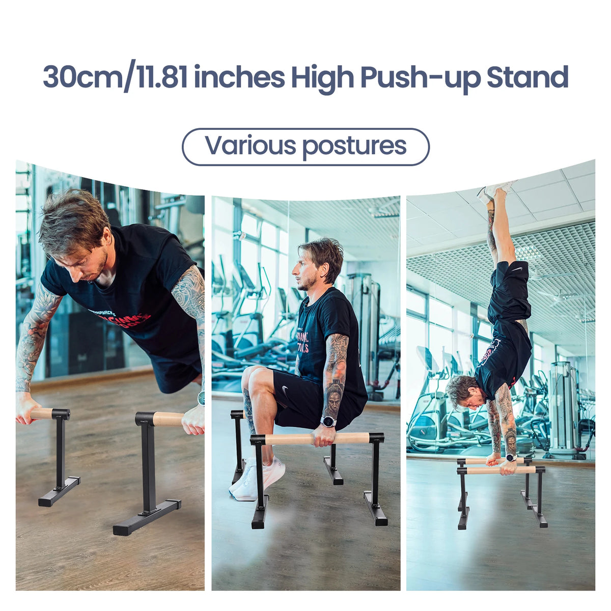 Push Up Bars Parallettes Bars Non Slip Ergonomic Arm Strength Trainer Support 440.9Lbs Heavy Duty Calisthenics Equipment for Home Gym Upper Body Strengthener Exercise Fitness Workout Stands for Men Women