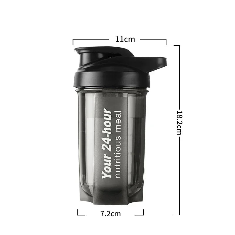 Portable Shaker Cup for Men and Women Protein Powder Replacement Milkshake Mixing Cup Fitness Sports Water Cup Scale Bottle