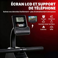 SPORTNOW Magnetic Rower Connected Bluetooth Bodybuilding Device Kinomap & Zwift 16 levels Resistance 135x42x72 Red cm