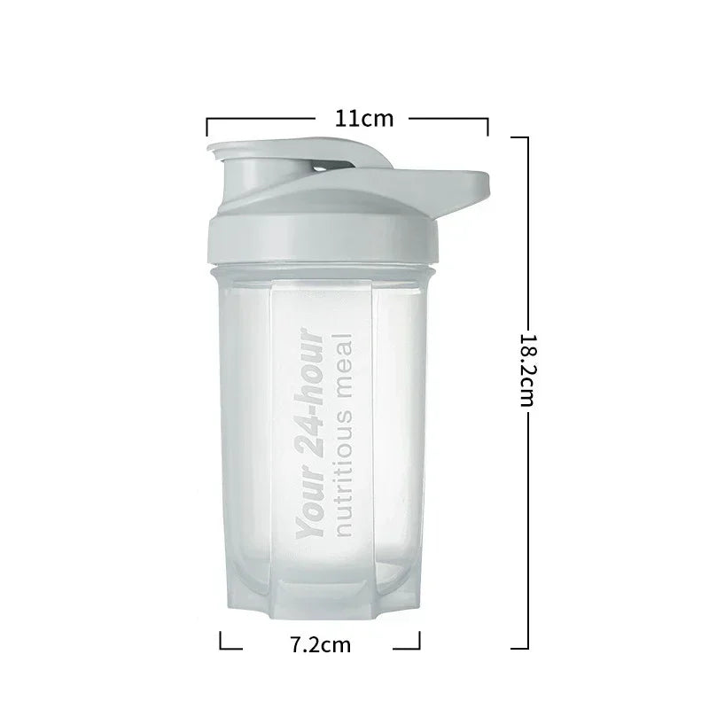 Portable Shaker Cup for Men and Women Protein Powder Replacement Milkshake Mixing Cup Fitness Sports Water Cup Scale Bottle