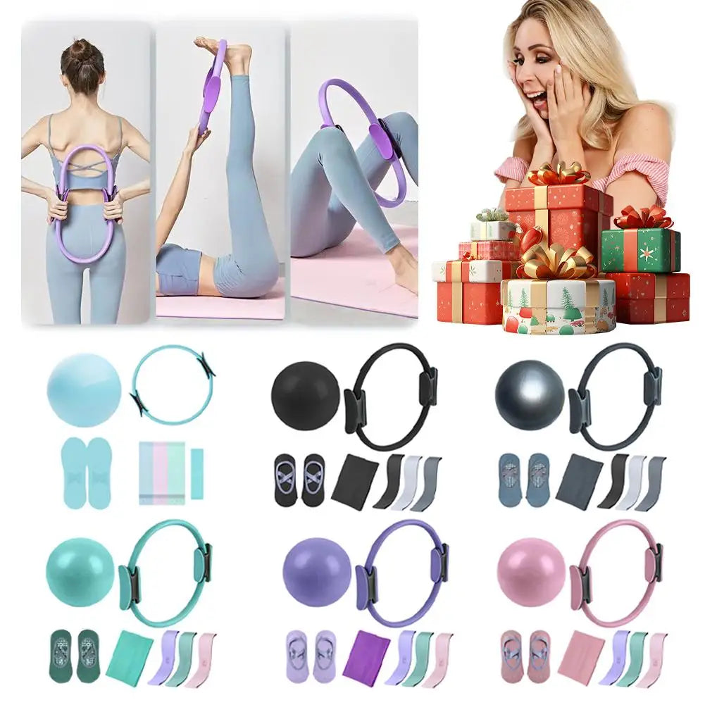 5Pcs Pilates Essential Kit with Toning Pilates Ring & Resistance Band Pilates Ring Set for Women Beginners Toning