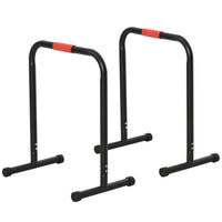 HOMCOM Parallel Bars Training Bracket with Extra Wide Handle for Tilt Push-UPS 63x41x73 cm Black