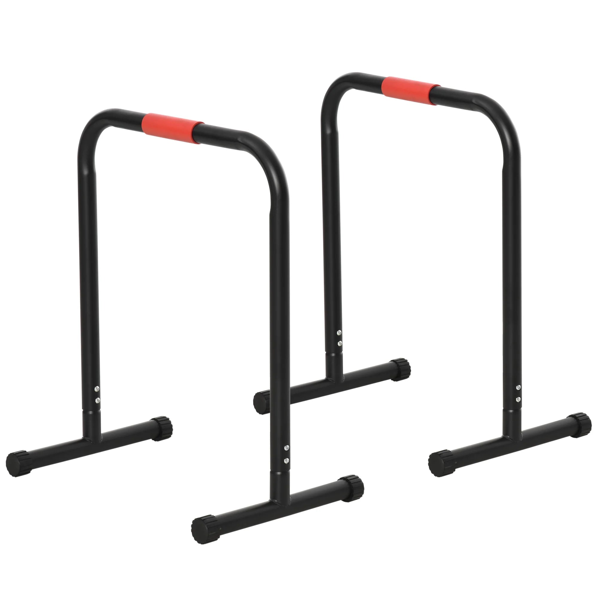 HOMCOM Parallel Bars Training Bracket with Extra Wide Handle for Tilt Push-UPS 63x41x73 cm Black