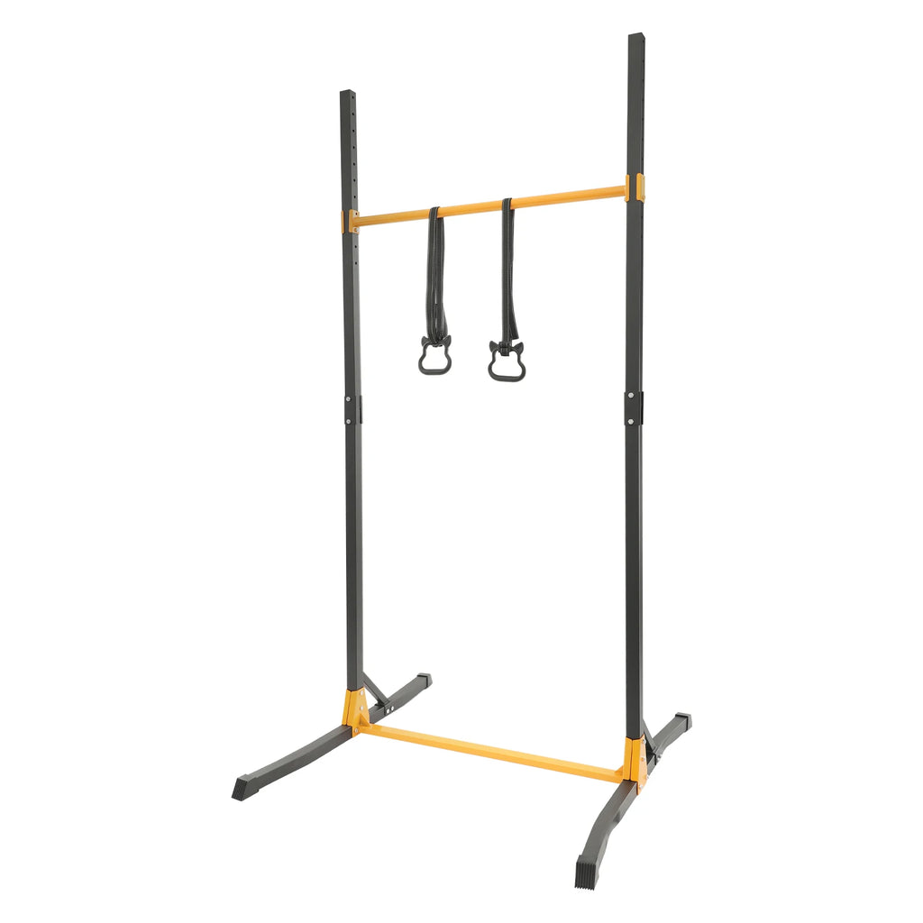 Free Standing Pull Up Station 400KG Heavy Duty Steel Frame 11 Levels Height Adjustable H-shaped Stable Base Anti-slip Grip Fitness Pull-up Bar Dip Stand for Home Gym Full Body Workout Training Equipment