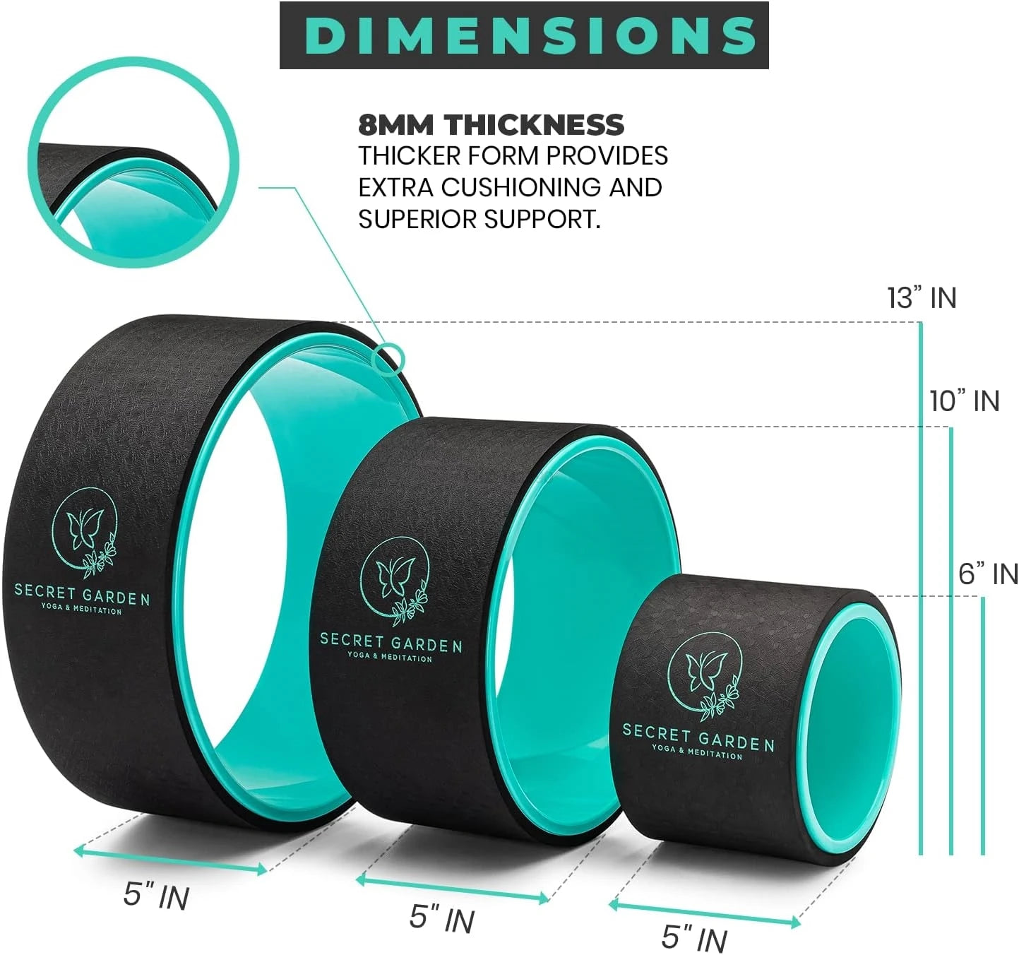 Yoga Wheel Premium Yoga Roller Back Stretcher Home Fitness equipment for Deep Tissue Massage, Improving Yoga Poses Backbend