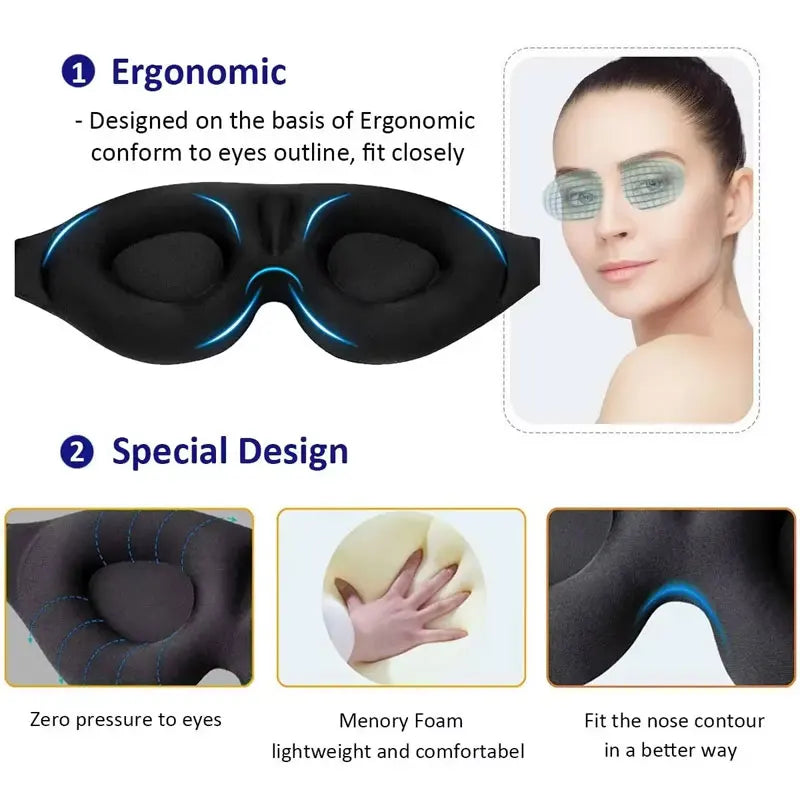 3/2/1pcs Eye Mask for Sleeping 3D Night Sleep Super Soft Mask Block Out Light with Women Men Family for Travel and Home Use