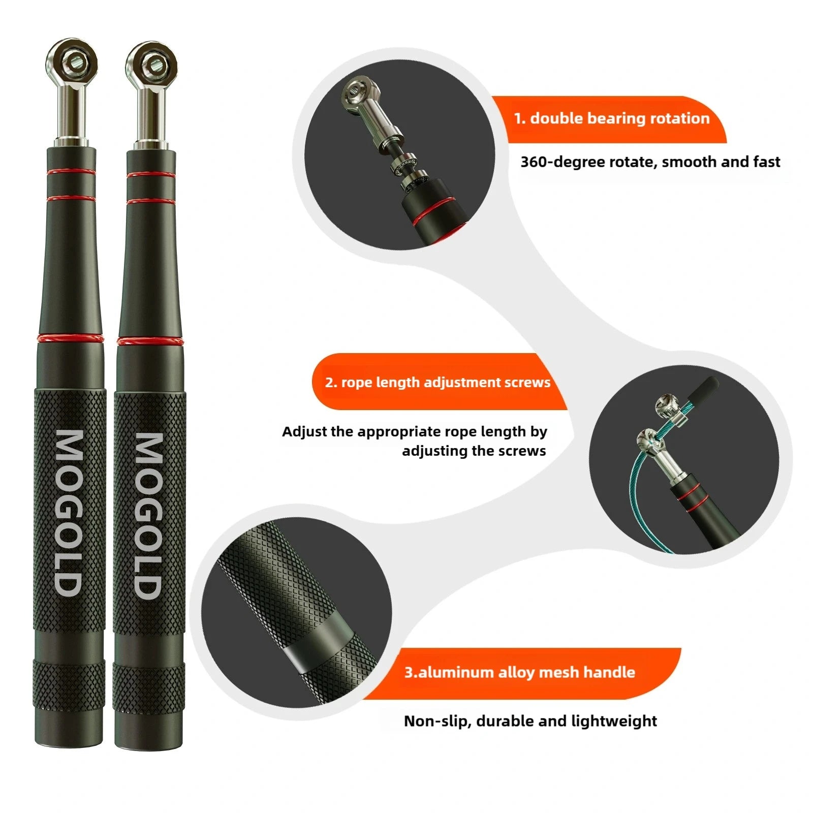 Steel wire skipping rope fitness sports equipment bearings skipping rope middle school students training aluminum alloy