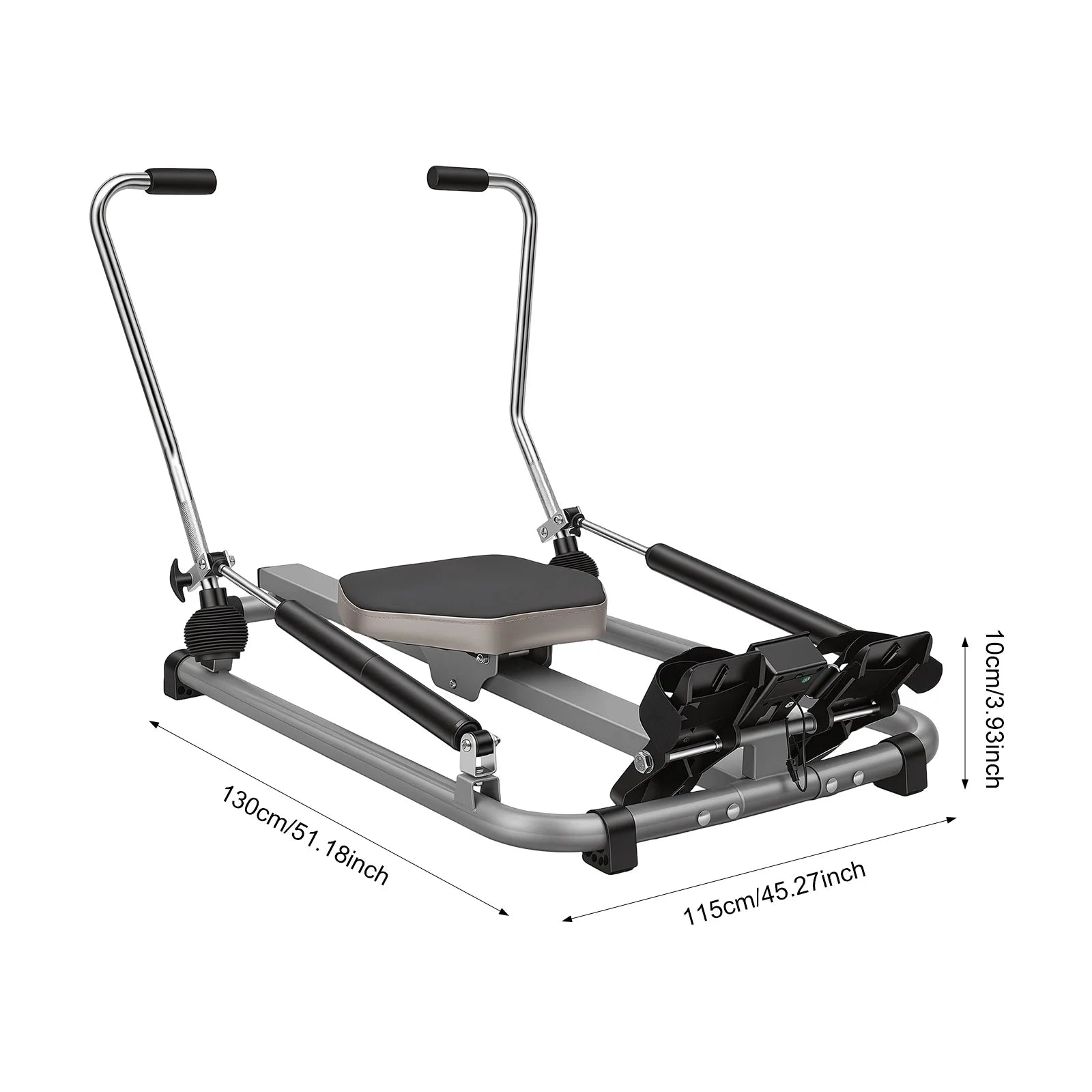 Home Rowing Equipment, Dual-Bar Hydraulic Rowing Machine,  110*61*21cm Indoor Rower With LCD Monitor For Gyms, Homes, Companies