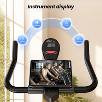 Indoor Exercise Bike 10kg Flywheel Quiet Belt Drive Spin Bike with Adjustable Resistance & LCD Display for Home Cardio Training