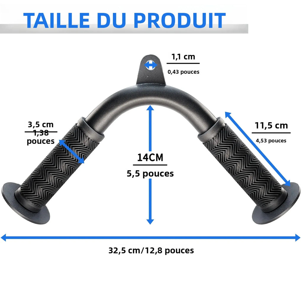 Tricep Pull Down Attachment with Skin-Friendly Rubber, V Bar Attachment Tricep Bar for Home Cable Machine Attachments
