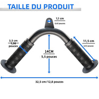 Tricep Pull Down Attachment with Skin-Friendly Rubber, V Bar Attachment Tricep Bar for Home Cable Machine Attachments