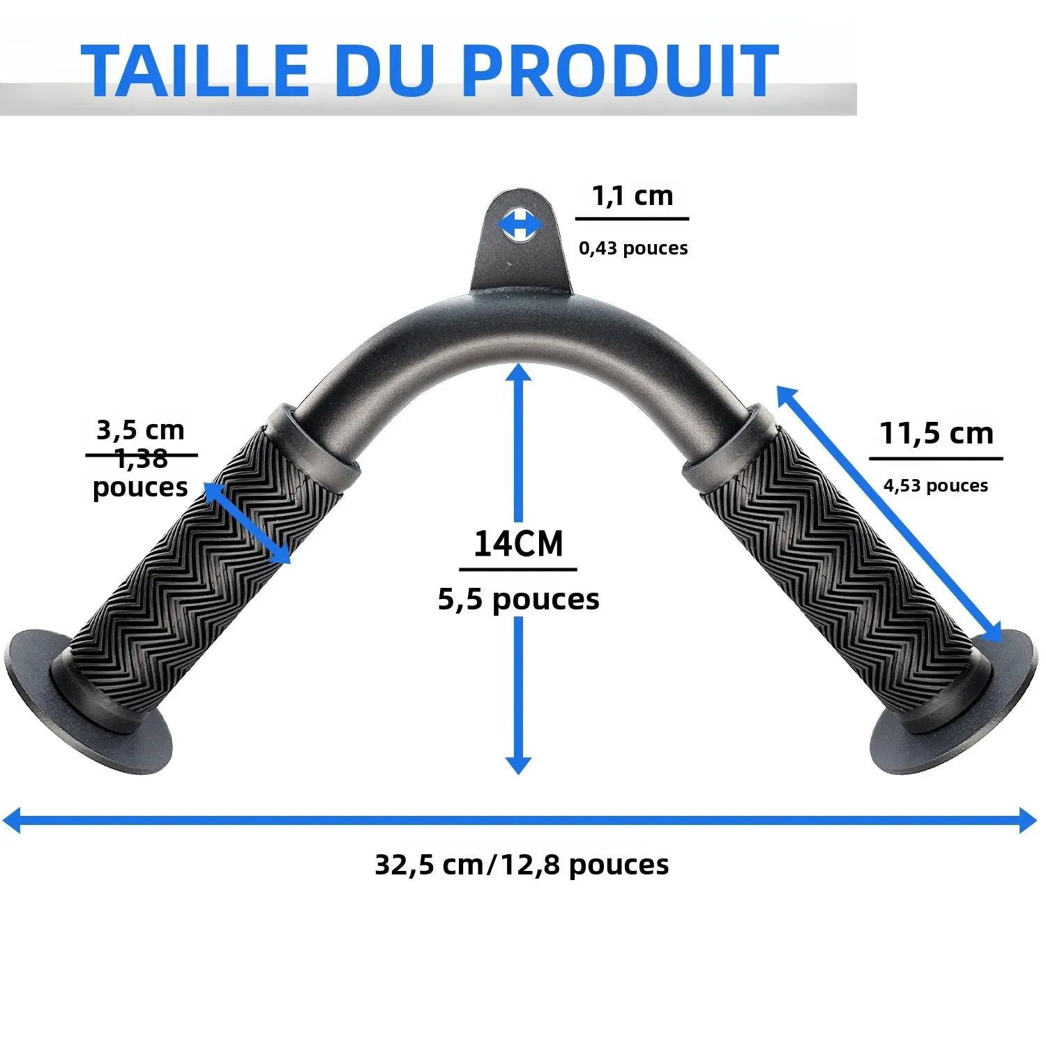 Tricep Pull Down Attachment with Skin-Friendly Rubber, V Bar Attachment Tricep Bar for Home Cable Machine Attachments