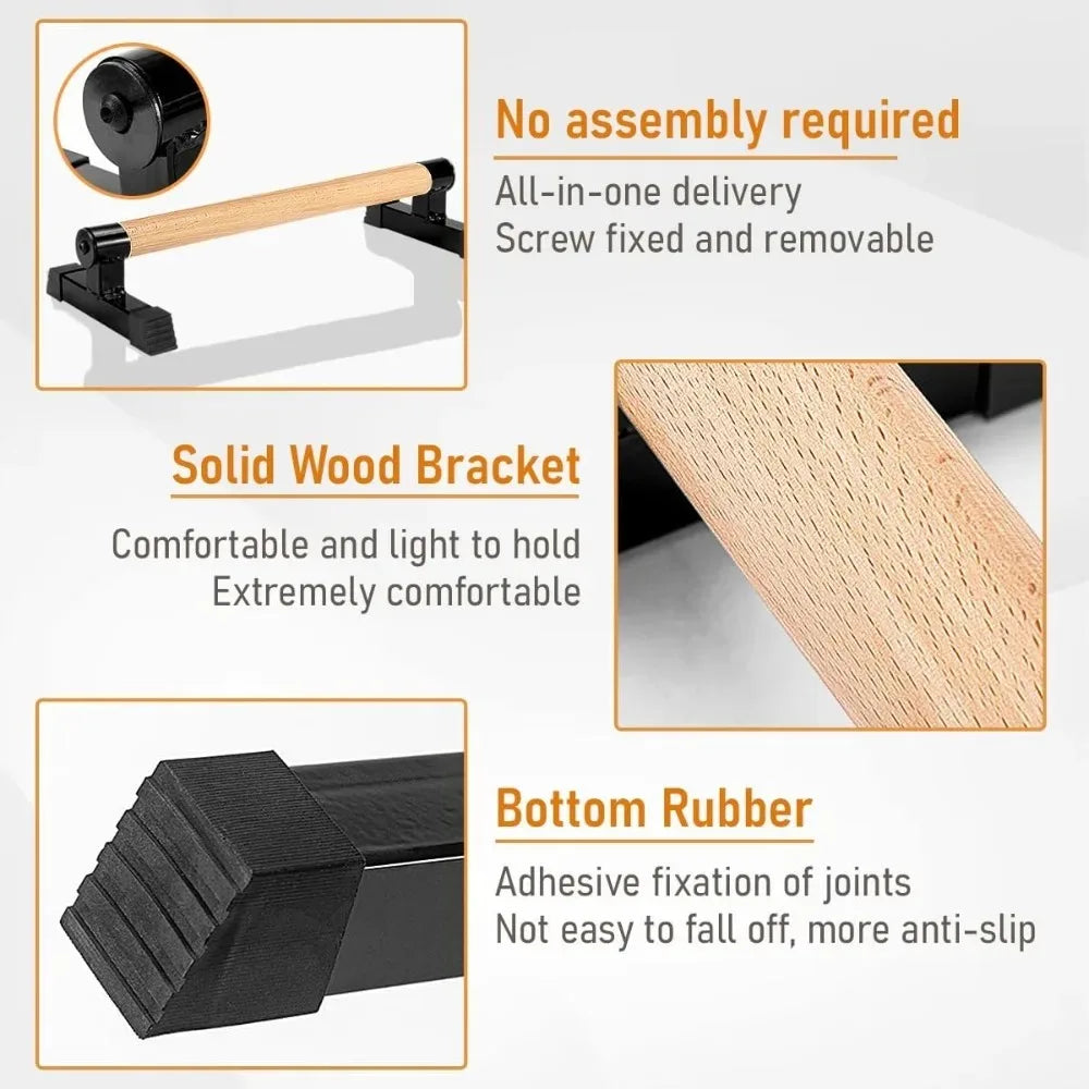 Wooden Non-Slip Parallettes Push Up Bars, Premium Calisthenics Dip Handles for Gymnastics, Handstand & Core Strength Training – Ideal for Planche Progression, Home Bodyweight Workouts