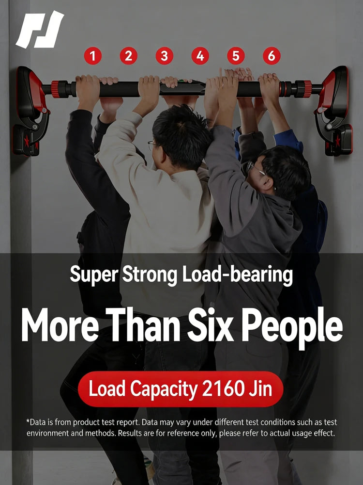 No Drill Doorway Pull Up Bar Heavy Duty Load with Wide Support Pads for Home Gym Strength Training