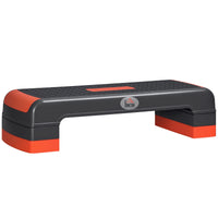 HOMCOM aerobic aerobic fitness height adjustable 10/15/20 levels cm non-slip surface plastic 78x28x20 cm gray and red