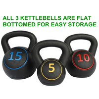 Lot de 3 Kettlebells
