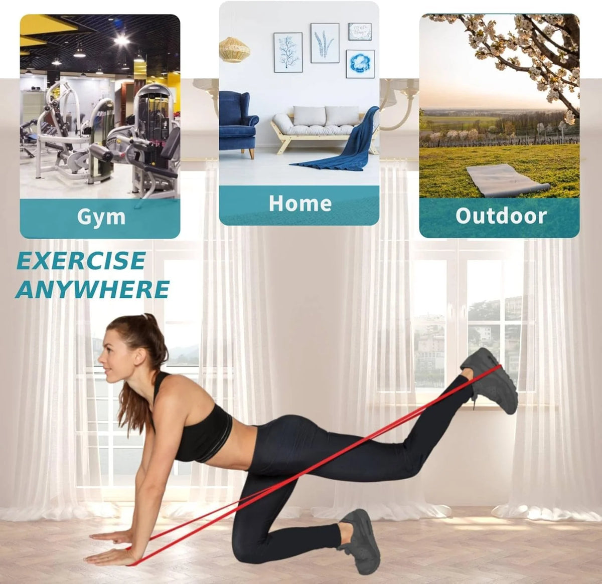 7 Levels Heavy-Duty Resistance Band Agility Training Workout Gym Equipment Yoga Pilates Accessories Rubber Band Home Gym