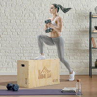 HOMCOM Box jump 1 plyometry 3 box bodybuilding jump fitness & Cross-workout plyobox for Box training 40/45/60 cm drink