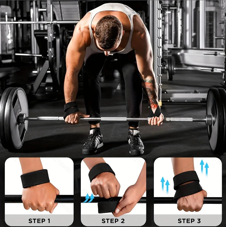 Padded Figure 8 Straps Deadlift Weight Lifting Wrist Straps Power Lifters Workout Pull-ups Horizontal Bar Gym Fitness