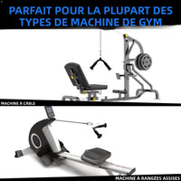 Tricep Pull Down Attachment with Skin-Friendly Rubber, V Bar Attachment Tricep Bar for Home Cable Machine Attachments