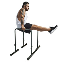 78-99cm Height Adjustable Dip Bar Station 50.8-69cm Adjustable Top Width 99-129cm Extendable Base Parallel Bars 249KG Weight Load Reinforced Steel Non Slip Rubber Feet Multi Functional Home Gym Workout Equipment for Push Up P