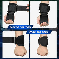 1PairWeight Lifting Hook Grips With Wrist Wraps Hand-Bar Wrist Strap Gym Fitness Hook Weight Strap Pull-Ups Power Lifting Gloves
