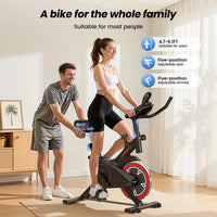 Indoor Exercise Bike 10kg Flywheel Quiet Belt Drive Spin Bike with Adjustable Resistance & LCD Display for Home Cardio Training