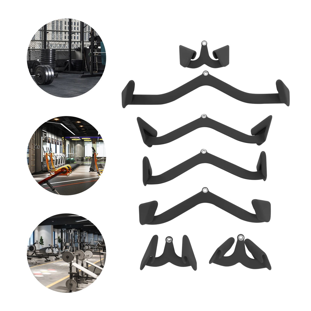 7 Pcs Pull Down Bar Attachment Home Gym Fitness V-Bar 661LBS Capacity for Biceps & Triceps ﻿ ﻿