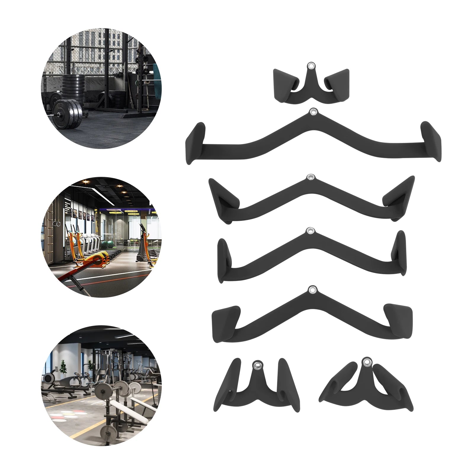 7 Pcs Pull Down Bar Attachment Home Gym Fitness V-Bar 661LBS Capacity for Biceps & Triceps ﻿ ﻿
