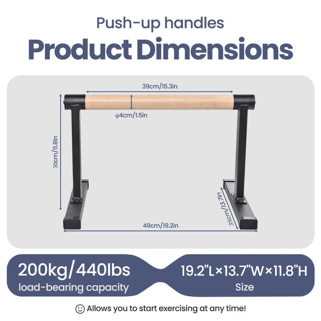 Push Up Bars Parallettes Bars Non Slip Ergonomic Arm Strength Trainer Support 440.9Lbs Heavy Duty Calisthenics Equipment for Home Gym Upper Body Strengthener Exercise Fitness Workout Stands for Men Women