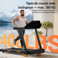 UMAY 3.0HP Home Treadmill 15% Manual Incline Foldable Running Machine 400LBS Weight Capacity LED Display Walking Pad For Indoor Workout