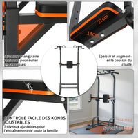 ISE Power Tower Pull-up Bar Roman Chair Adjustable Height Multifunctional Dip Abdominal Strength Training Station Home Workout, Armrests, Fitness, Roman Chair Weight Training