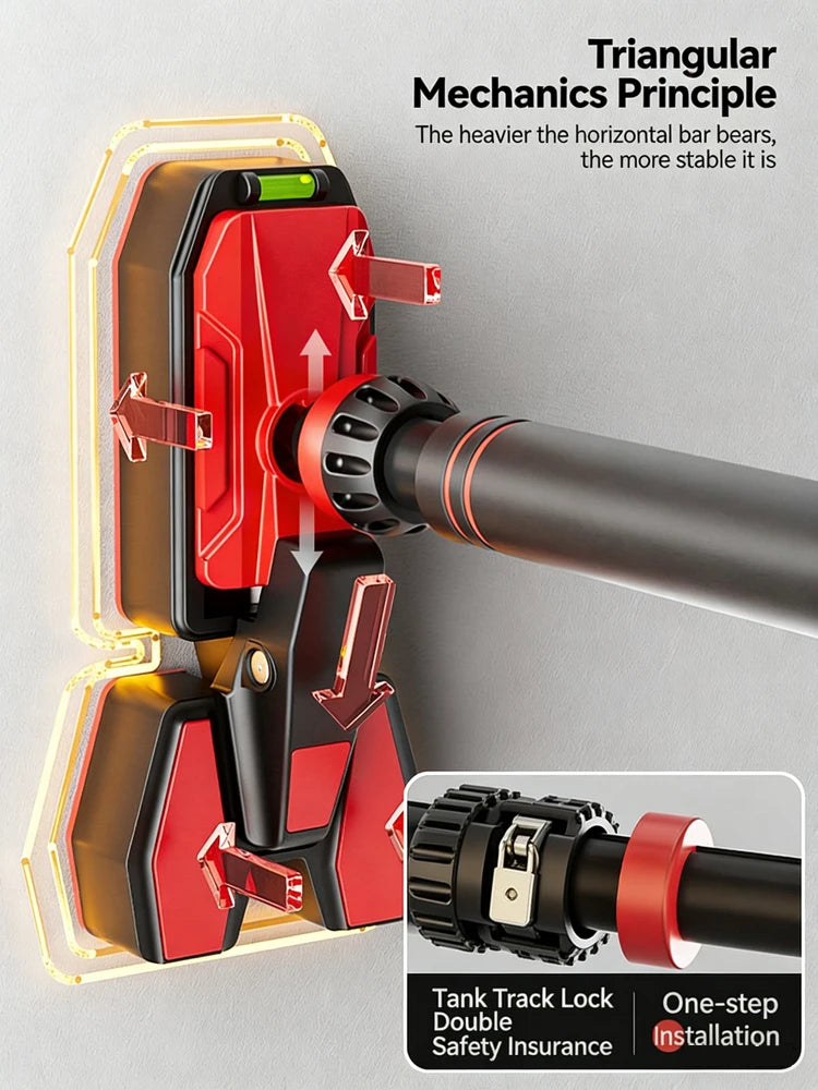 No Drill Doorway Pull Up Bar Heavy Duty Load with Wide Support Pads for Home Gym Strength Training