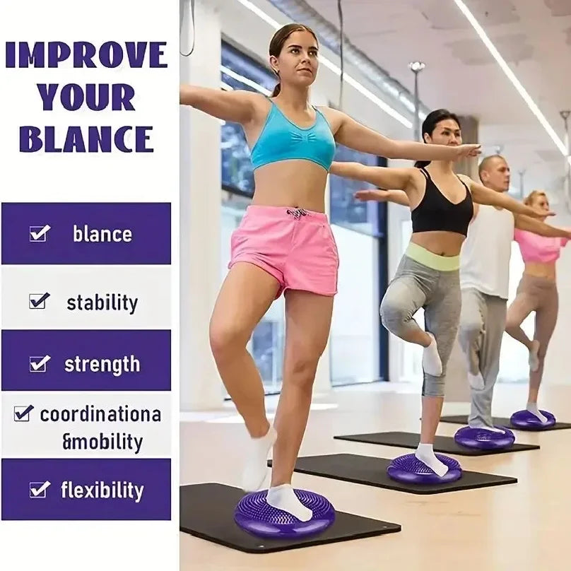 Thickened Explosion-Proof Balance Pad with Inflatable Ball - Yoga & Massage Seat Cushion plus Balance Plate