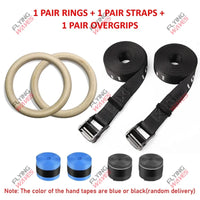 Wood Gymnastic Rings Adjustable Number Scale Straps Cam Buckle Rings 28/32mm Heavy Duty for Pull Up Bar Workout Exercise