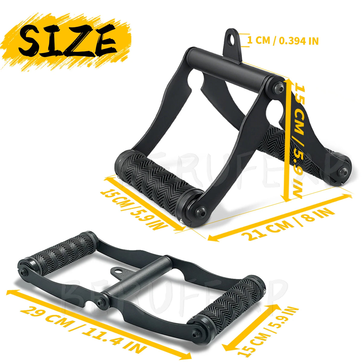 V Bar T-Bar Row Landmine Handle Attachment for Barbell Bars, Double D Handle Non-Slip Soft Rubber Cable Machine Attachments