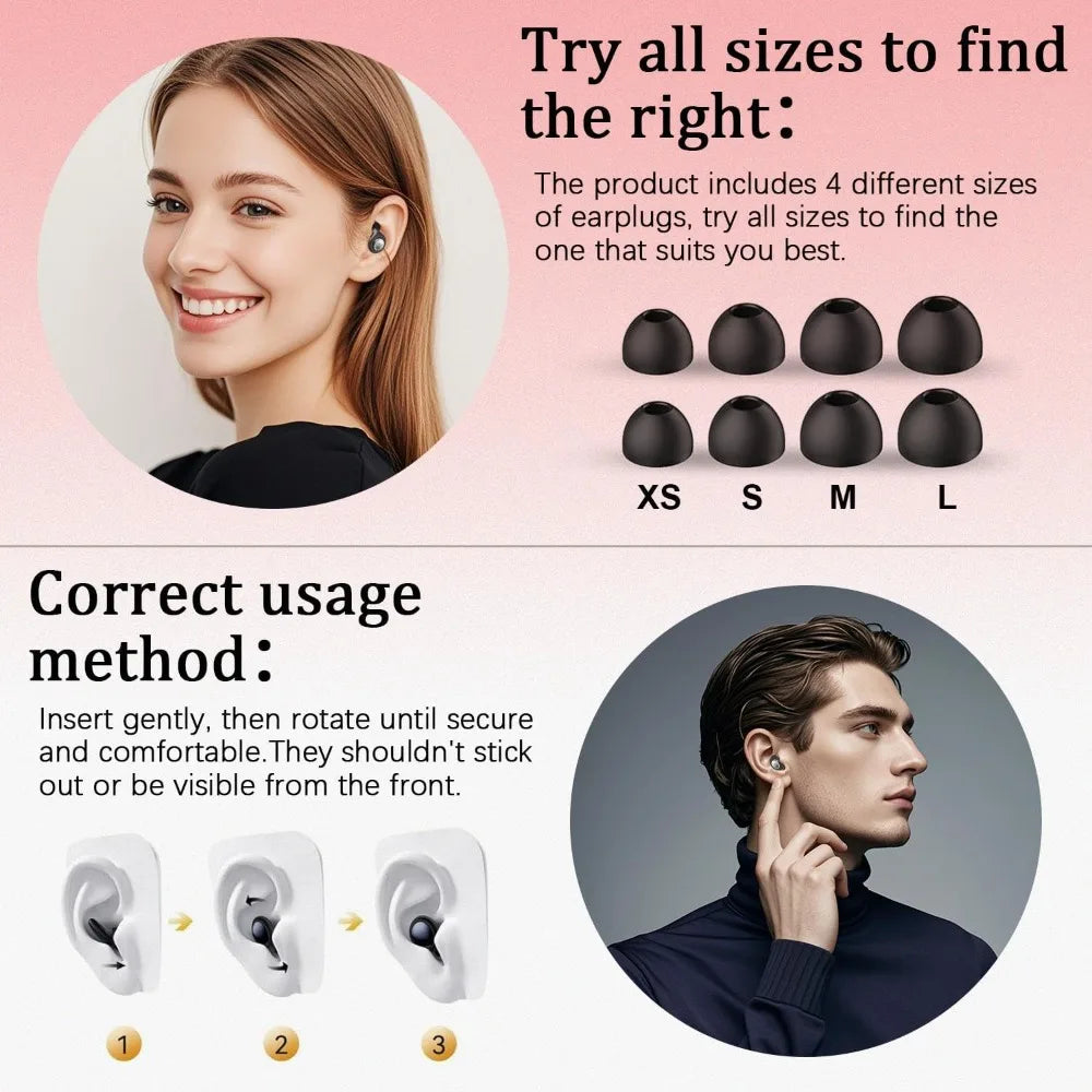 Ear Plugs for Sleeping Noise Cancelling EarPlugs for Noise Reduction Perfect for Focus and Relaxation/Work, Travel, Airplane