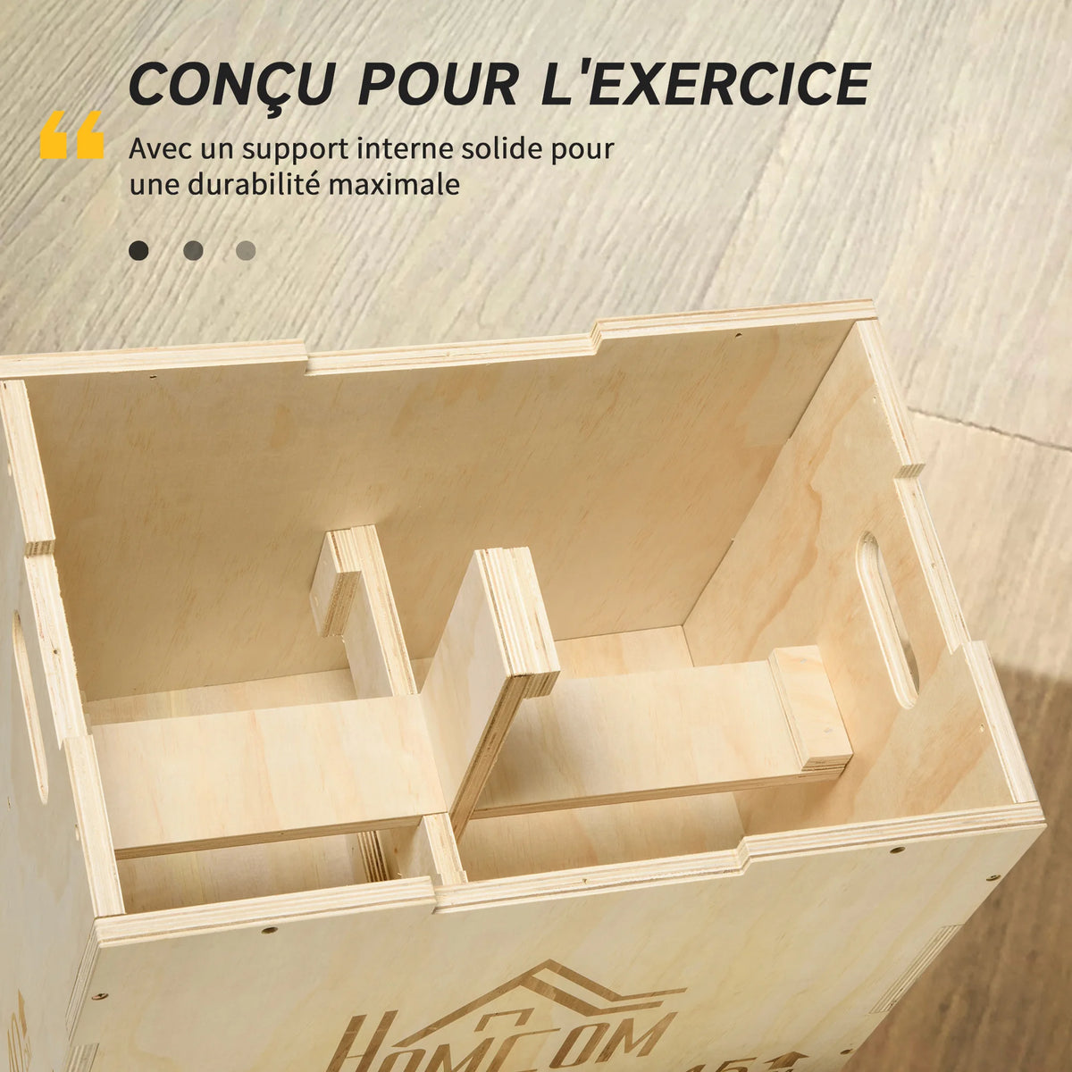 HOMCOM Box jump 1 plyometry 3 box bodybuilding jump fitness & Cross-workout plyobox for Box training 40/45/60 cm drink