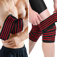 1PC Fitness Compression Straps 100/170cm Elbow Pads for Bench Presses Knee Pads for Squats Wrap-around Support Sporting Braces