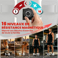 SPORTNOW Magnetic Rower Connected Bluetooth Bodybuilding Device Kinomap & Zwift 16 levels Resistance 135x42x72 Red cm