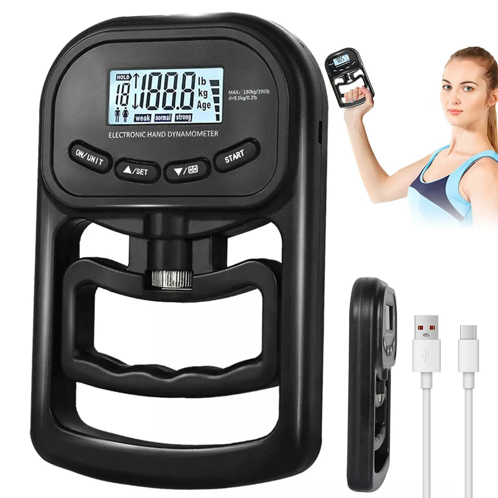 Electronic Hand Grip Strength Meter, High-precision Sensor, Non-slip Ergonomic Handle, for Mountaineering/fitness/rehabilitation Grip Strength Testing, Sports Training Equipment.