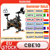 ROBORE CBE10 Folding Exercise Bike, Indoor Spinning Bike, Ergometer with Heart Rate Monitor & Smart LED Display, Home Trainer for Home Use, Comfortable Seat, Up to 136 kg, Extremely Stable, Suitable for All Body Heights, Prac