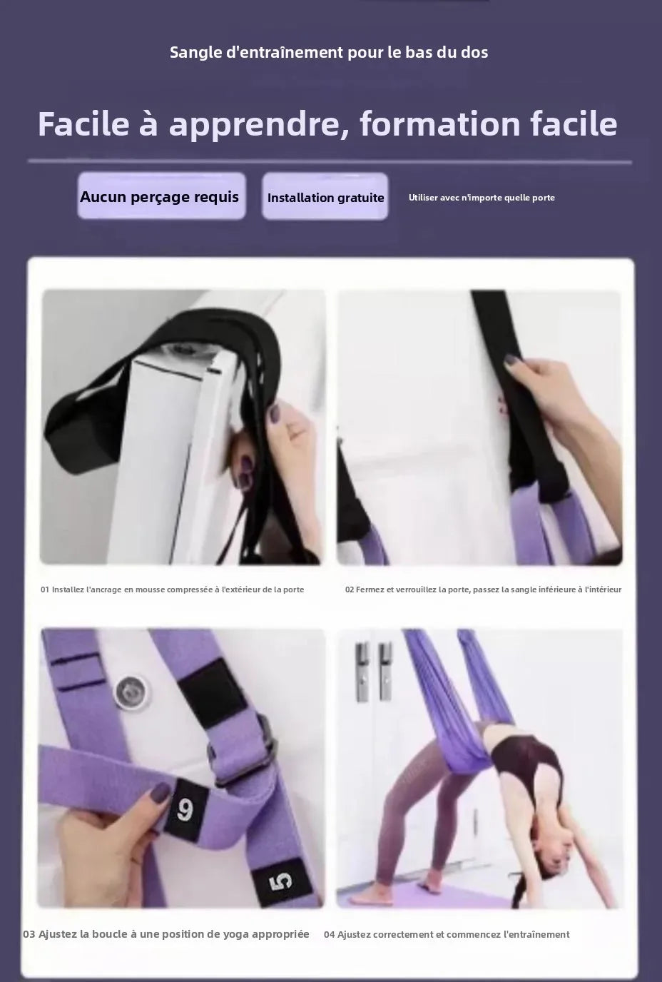 Aerial Strap Aerial Strap Elastic Strong Bearing Capacity Folding Leg Stretcher Strap Flexibility Trainer Flexibility Trainer