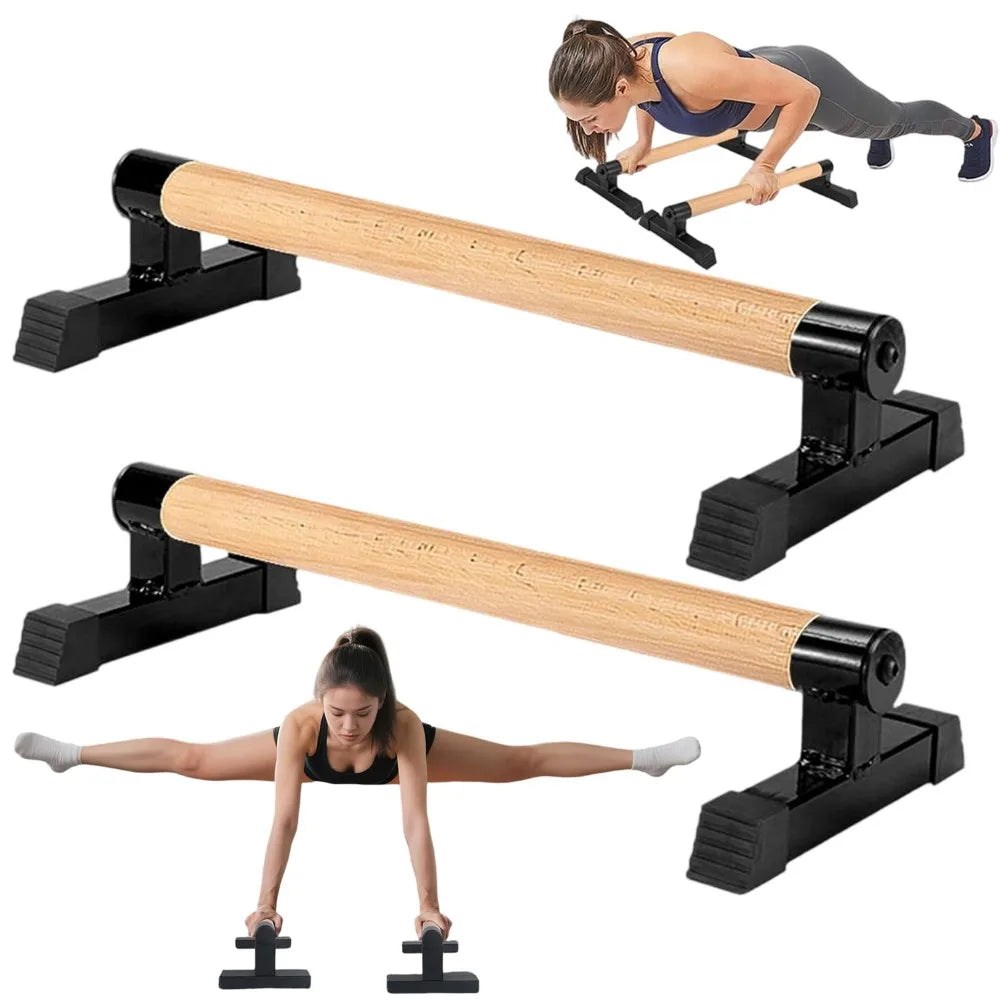Wooden Non-Slip Parallettes Push Up Bars, Premium Calisthenics Dip Handles for Gymnastics, Handstand & Core Strength Training – Ideal for Planche Progression, Home Bodyweight Workouts