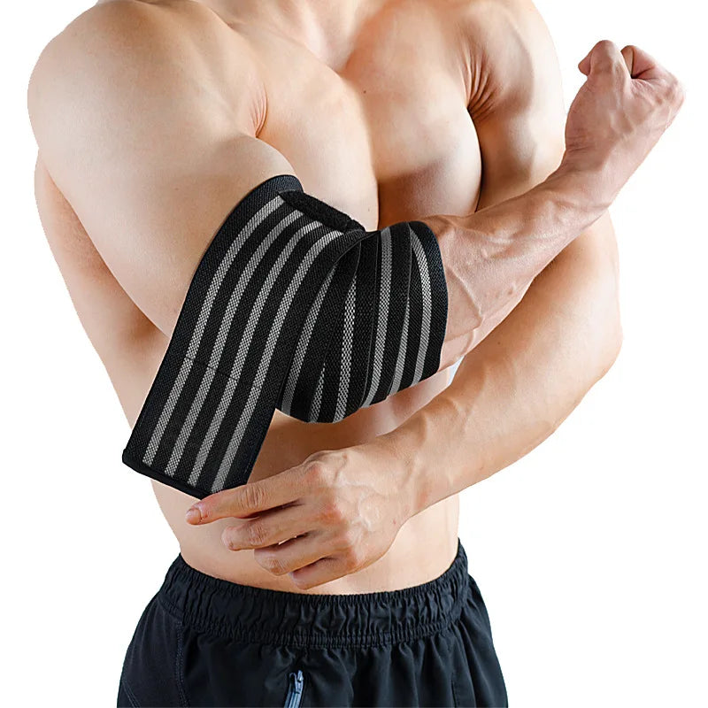 1PC Fitness Compression Straps 100/170cm Elbow Pads for Bench Presses Knee Pads for Squats Wrap-around Support Sporting Braces