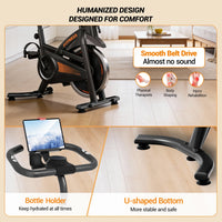 ROBORE CBE10 Folding Exercise Bike, Indoor Spinning Bike, Ergometer with Heart Rate Monitor & Smart LED Display, Home Trainer for Home Use, Comfortable Seat, Up to 136 kg, Extremely Stable, Suitable for All Body Heights, Prac