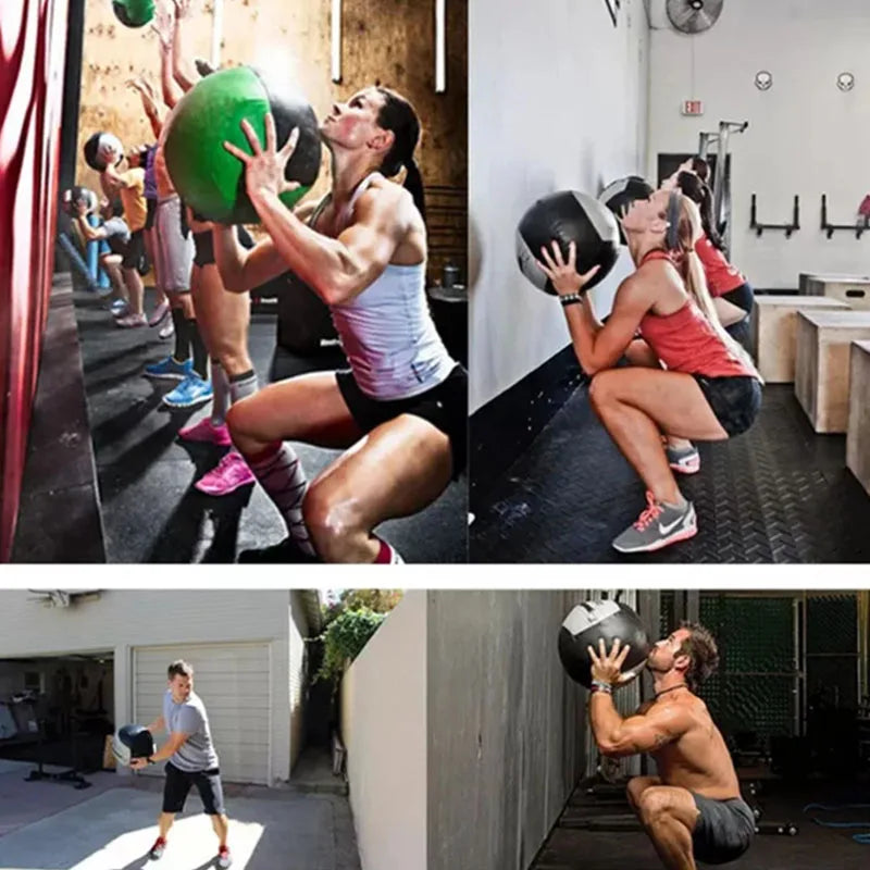 Wall Medicine Ball Fitness Throwing Core Training Slams Power Strength Exercise Home Gym Workout Can Load 2 -15kg Freely Empty