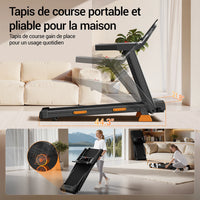 UMAY 3.0HP Home Treadmill 15% Manual Incline Foldable Running Machine 400LBS Weight Capacity LED Display Walking Pad For Indoor Workout
