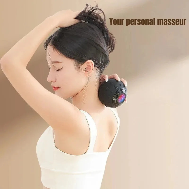 Rechargeable 5 Gears Vibrating Massage Ball Portable Peanut Massager Vibrating Foam Roller for Fitness Mobility Yoga Relaxation